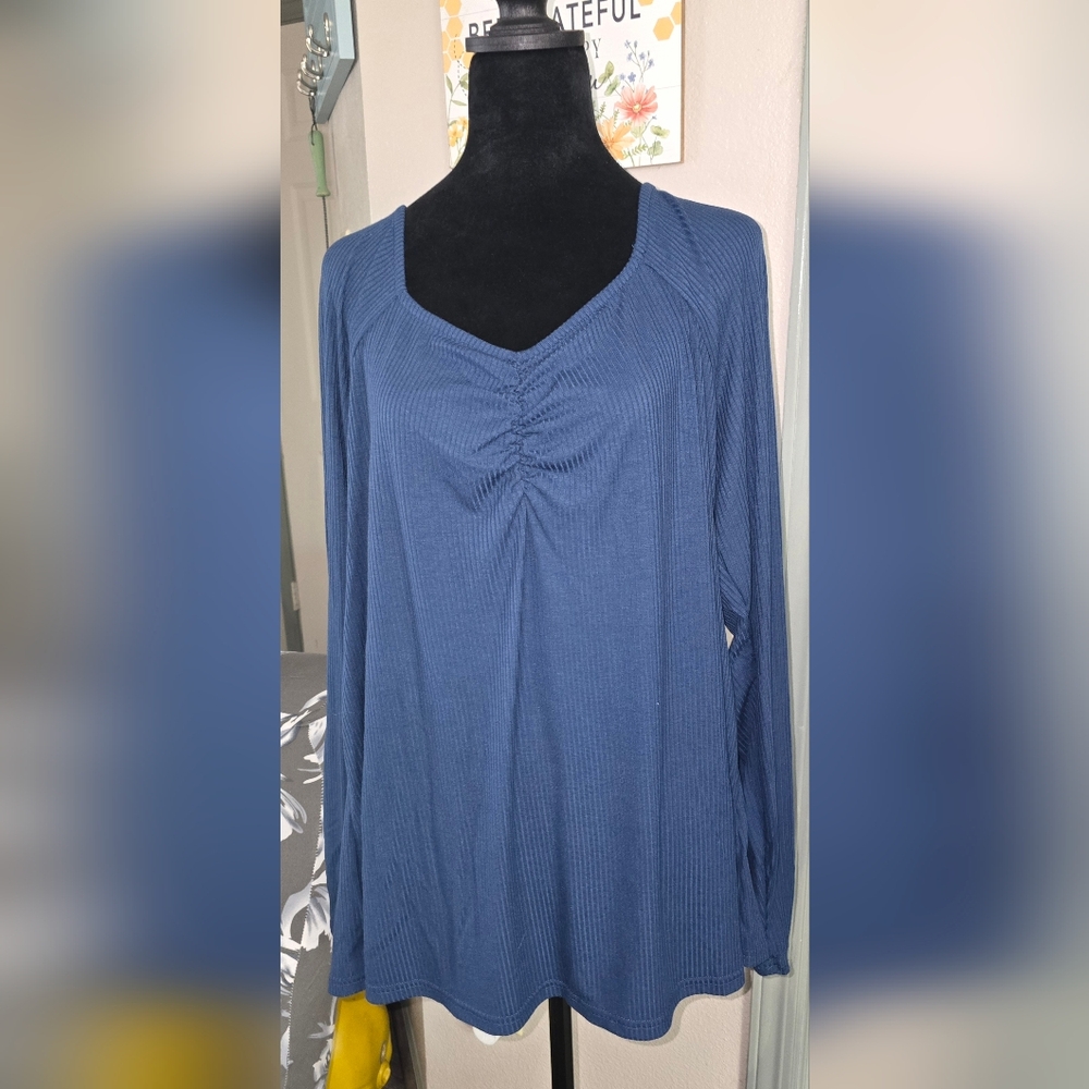 LuLaRoe Deep Blue Long Sleeve Top (K)